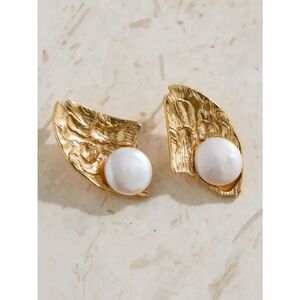 Fortunate One | Bohemian Gold and White Earrings
